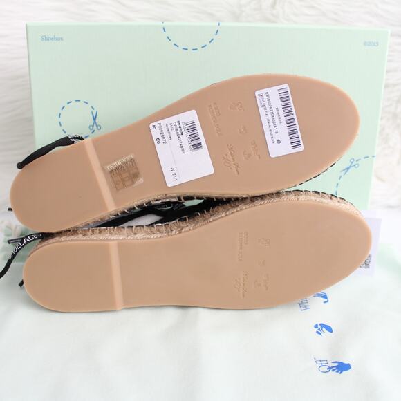 Off-White c/o Virgil Abloh Black & White Canvas Striped Lace-Up Espadrille Flat - Picture 12 of 16